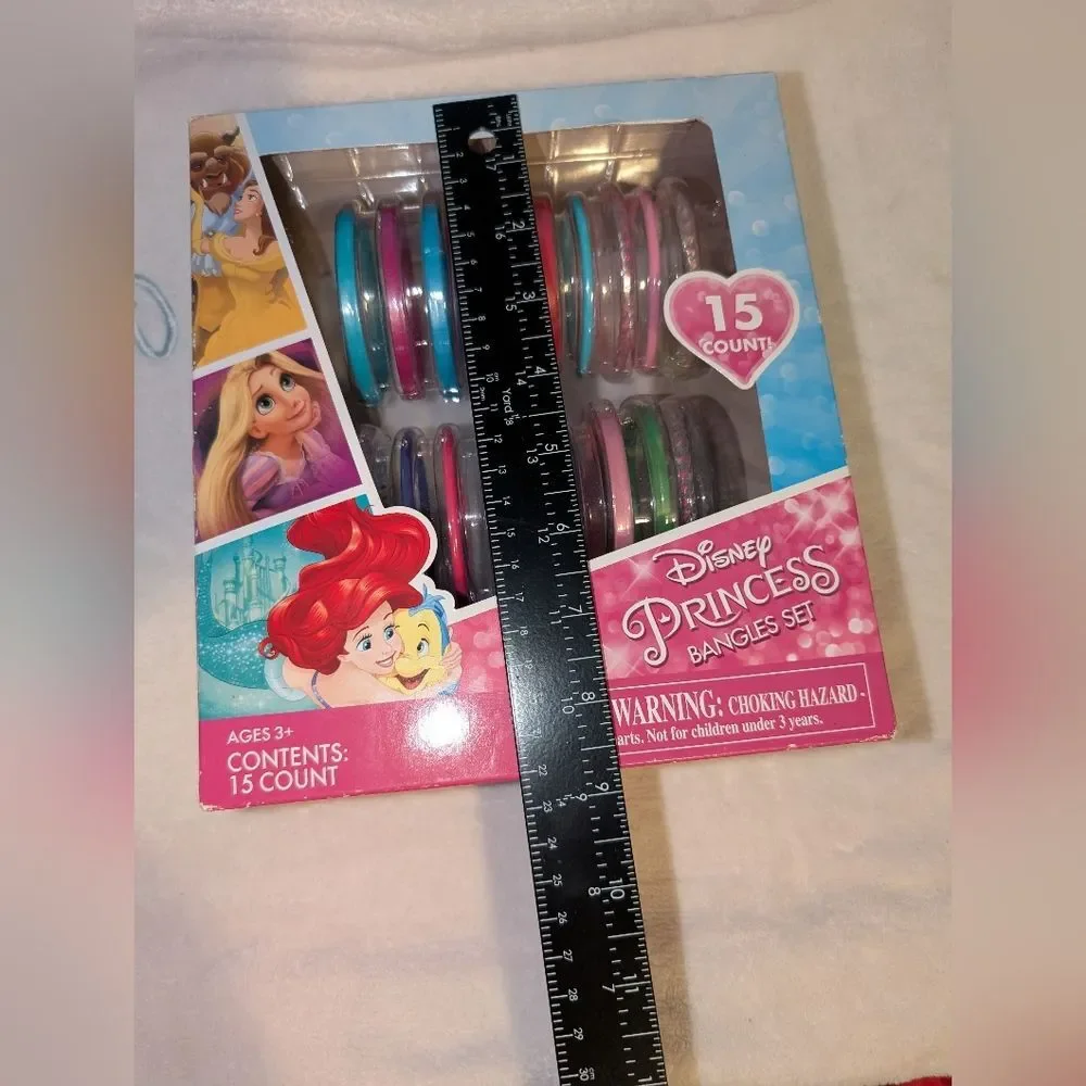 Disney Princess Bangles 15 Count Set Different Style/Color Belle Cinderella NEW
